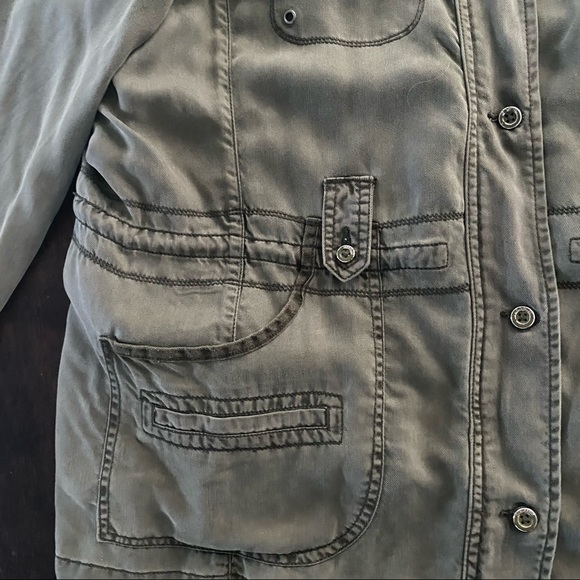 COPY - Khaki Green Jacket Max Jeans Sz L Removable Fleece Lining - Picture 9 of 13